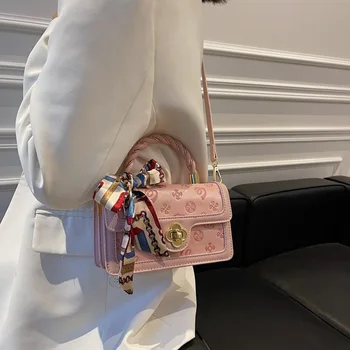 Moterų pečių maišą Grandinės rankinėje Animacinių filmų dekoruoti peties maišas PU odos mobiliojo telefono maišelį Moterų krepšys