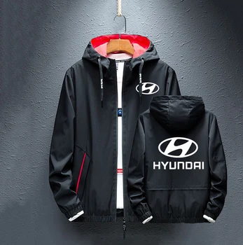 Hyundai Automobilių logotipas Spausdinti Kailio Pavasario Hoodies Vasaros Striukė Vyrams Gatvės Švarkelis Hoodie Užtrauktukas Plona Striukė Vyrams Švarkai