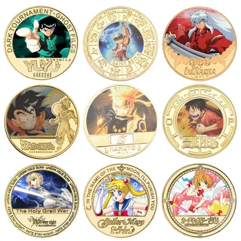 34 Stilių Japonijos Anime Aukso Proginių Monetų Rinkinys Kolekcionuojamų Animacinių filmų Suvenyrų Iššūkis Monetos Gimtadienio Dovanos Vaikams Vaikams