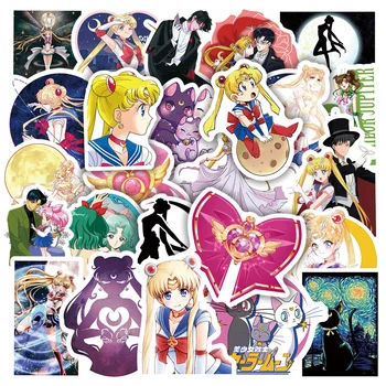 50pcs Sailor Moon Lipdukas Vandeniui Lagaminą Gitara Riedlentė Lipdukas Mielas Anime, Lipdukai, Nešiojamas Odos Kawaii Pakuotė