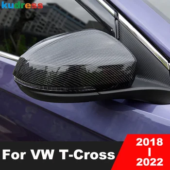 Automobilio Stilius galinio vaizdo Veidrodis Padengti Apdaila Volkswagen VW T-Kirsti 2018-2020 2021 2022 Anglies Pluošto Pusėje išoriniai Dangteliai