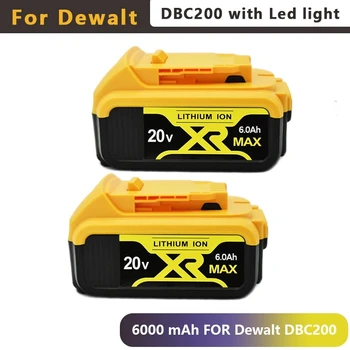 20V 6.0 Ah MAX XR Baterijos Energijos Įrankis Pakeisti DeWalt DCB184 DCB181 DCB182 DCB200 20V 3A 5A 6A 18Volt 20 V Baterija