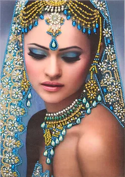 Specialios Formos 5D Diamond Tapybos Apvalus Indijos Moteris Diamond Siuvinėjimo Mergina Nuotrauką Strazdų Mozaikos Deimantų Meno Rinkiniai