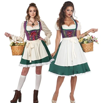 NAUJAS Karnavalas Dirndl Oktoberfest Kostiumų Bavarijos Tradicinių Fraulein Klubai Padavėja Cosplay Helovinas Fancy Šalis Suknelė