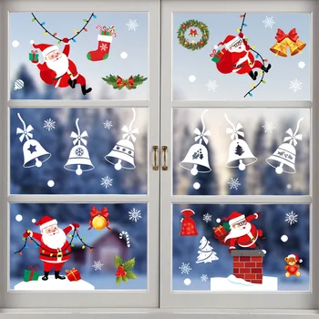 Kalėdų Apdaila Langų Lipdukai, Decal Santa Claus Kalėdiniai Langų Lipdukai Kalėdos Žiemos Atostogų Šalis Dekoro Prekes