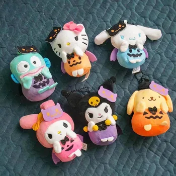 Sanrio Cinnamoroll Melodija Kuromi Hello Kitty Purin Hangyodon Cute Halloween Pliušinis Lėlės Key Chain Kawaii Pūkuotas Žaislas Pakabukas Dovanos