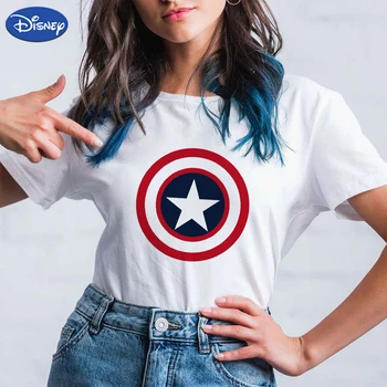 Kapitonas Amerika Marškinėliai Stebuklas Viršuje Disney Marškinėliai Moteris Y2K Drabužius Harajuku Merginos Kietas Streetwear Vasaros 2022 Nemokamas Pristatymas Ispanija