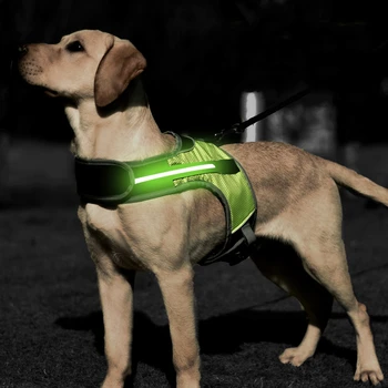 Pet Šuo, Šviečiančios LED Diržo Apykaklės K9 Atspindintis Saugos Diržų Vest Vidutinių Didelių Šunų Pavadėlio šunelis panaudoti priedai