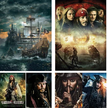 Kvadratiniu Turas Gręžimo karibų jūros piratai Jack Sparrow 5D 