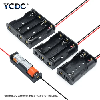 YCDC Naujas 1 2 3 4 6 8 Slots AA Baterijos Atveju Langelį LR6 HR6 Baterijų Laikiklis futliarą Su Viela, Švinas, 1X 2X 3X 4X Baterijos Konteinerių