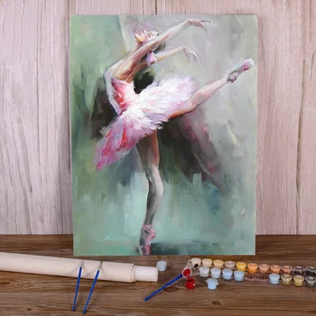 Baleto Moteris Dažų Numeriai, Pilnas Rinkinys, Akrilo Dažai 40*50 Tapybos Ant Drobės Naujas Dizainas, Amatai, Didmeninė