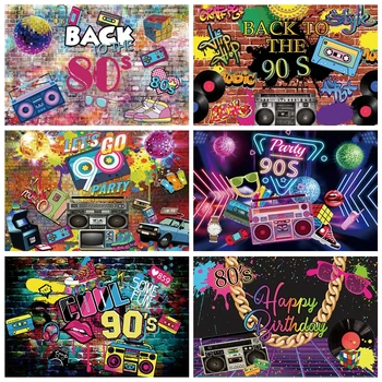 80-ųjų, 90-ųjų Hip-Hop Diskoteka, Muzika, Fotografija Backdrops Laimingas Gimtadienio Dekoro Fone Retro Stiliaus Fotografijos Photophone