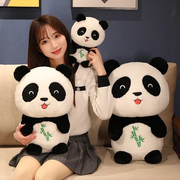 1pc 22-50cm Mielas Pliušinis Panda Žaislai Kawaii Bambuko Panda Bear Pagalvę Peluche Lėlės Įdaryti Minkštas Gyvūnų Žaislai Vaikams Dovanos