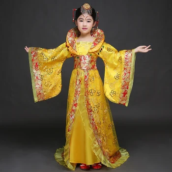 Tradicinė Karališkosios Dramaturgic Mergaičių Kinų Senovės Princesė Kostiumas Vaikams Hanfu Čing Dinastijos Karalienė Istorinis Kostiumas Drabužiai