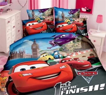Disney McQueen Automobilių Patalynės Komplektas Animacinių filmų Vaikams Berniukas, Kūdikių Antklodžių Padengti Nustato Užvalkalas 2/3PCS Kambario Dekoracija Vaikų Dovanų