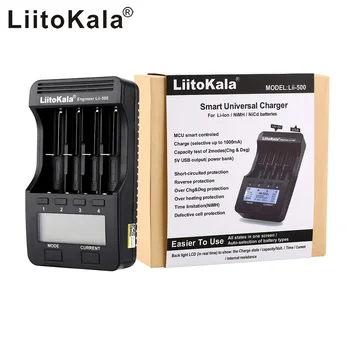 LiitoKala lii-500 LCD), 3,7 V/1.2 V AA/AAA 18650/26650/16340/14500/10440/18500 Baterijų Kroviklis su ekrano Bandymo baterijos talpa
