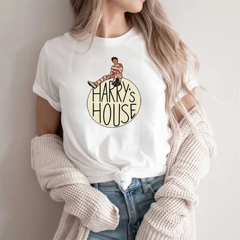 Mielas Harry ' s House T-Shirt TPWK SS Graphic Tee Moterims Y2K Estetinės Tee, Kaip Tai Buvo Muzikos Marškinėliai Baudos Linijos Kawaii Harajuku Viršūnės