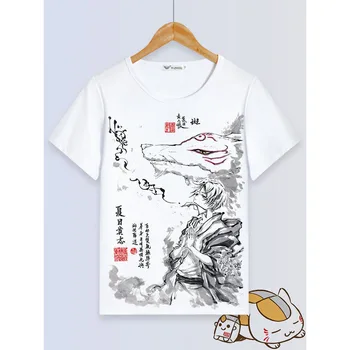 Katė mokytojas Natsume Yuujinchou T-shirt Anime Marškinėliai Moterims marškinėlius Natsume Takashi Madara cosplay trumpomis rankovėmis Viršūnes Vyrų Tees