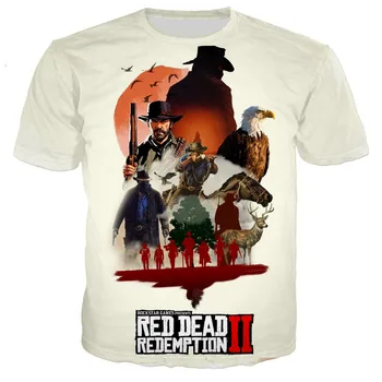 2021 Karšto Žaidimą Red Dead Redemption 3D Atspausdintas T-shirt Vyrai Moterys Mados Cool Atsitiktinis Marškinėliai Harajuku Stilius Streetwear Viršūnės