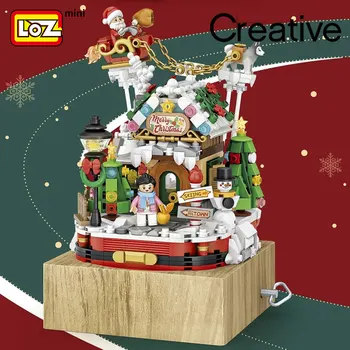 Loz Kalėdų House Music Box Blokai Suaugusiųjų Labai Sunku Mergaitės Įspūdį Surinkimo Kalėdų Dovanos, Žaislai