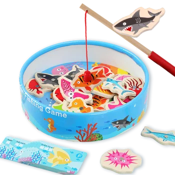 Magnetinio Žvejybos Žaidimas, Medinės Montessori Švietimo Žaislai, Žvejybos Žaislai Vaikams Ikimokyklinio Mokymosi Žaislai mažiems Vaikams Mergaitės Berniukai