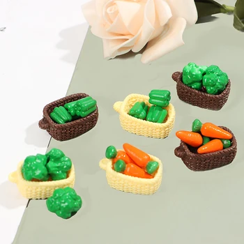 1:12 Naujų Kūrybinių Mini Modeliavimo Dirbtinis Daržovių Lėlės Namas Daržovių Bambuko Krepšelį Miniatiūriniai Reikmenys Vaikams