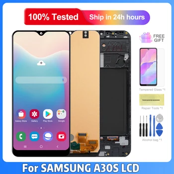 100% Testas Samsung Galaxy A30S LCD Ekranas Jutiklinis Ekranas skaitmeninis keitiklis Surinkimo Samsung SM-A307 A307F A307G A307YN LCD Ekranas