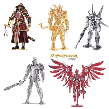 Piececool 3D Metalo Galvosūkiai Riteris modeliai Black Knight Red Thunder 