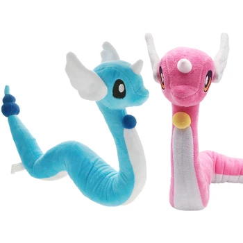 68cm Dragonair Gyvūnų Lėlės Kawaii Pliušiniai Žaislai Mėlyna ir Rožinė Pokemoned Anime kimštiniai žaislai, Gimtadienio dovana vaikams