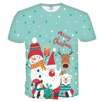 Juokinga T Shirts Kalėdų T-marškinėliai Vyrams, Kalėdos Tshirts Atsitiktinis Santa Claus Marškinėliai 3d Sniego Spausdinimo Šalies Marškinėlius Atspausdintas Trumpas Rankovės