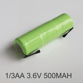 1-5VNT 3,6 V 1/3AA Ni-Mh baterija 500mah 1/3 AA nimh ląstelių suvirinimo skirtukus ir plug