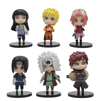 Naruto Duomenys Anime Modelį 9-10CM Uzumaki Naruto Hinata Hyuga Sakura Itachi Jiraiya Gaara Q Versija PVC Cute Lėlės Vaikams, Dovana, Žaislai