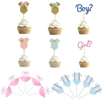 10vnt Baby Shower papuošalai Jo Berniukas Mergaitė Drabužius Cupcake tortas Toppers įrankiai Gimtadienio Apdailos Vaikai 