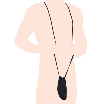 Vyriškos apatinės Kelnės Ledo Šilko Šūvis Kelnės Atskirti U Iškilumo Thong Dramblys Nosies Kelnės g-string kelnaitės gėjų Seksualios kelnaitės