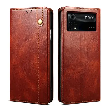 POCO M5s Pro X4 X3 NFC Odos Tekstūra Magnetas Flip Case for Xiaomi Poco C40 Padengti 360 Apsaugoti Knygos Funda M3 F4 F3 M4 4 X 3 GT 5G