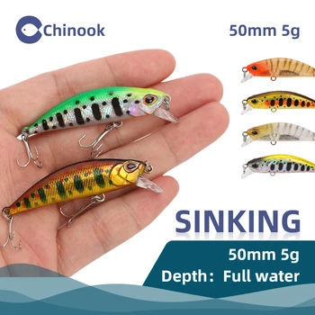 Chinooklure 55mm 5g 1pcs Sinking Minnow hardbait Žvejybos Masalas nepastovi žmogus Plaukimo Dirbtinis Sunku Žuvų Masalas