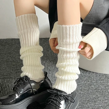 Moterų Baltos Kojų Šildytuvus Goth Lolita Vertus Šilčiau Mados Y2k Kojinės Antblauzdžiai Japonijos Mezgimo Kojinės Kojų Padengti Cosplay Priedai