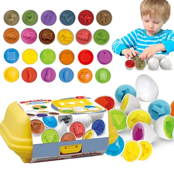 Montessori Žaislai Smart Kiaušiniai 3D Puzzle Žaislas Vaikams, Vaikams Mokymosi Švietimo Formų, Spalvų Atitikimo Kiaušinių Žaislas Velykų Dovana
