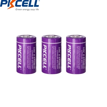 3Pcs/PKCELL 3,6 V ER26500 Baterija 9000Mah 3.6 Voltų C Dydžio Lithiun Li-SOCl2 Galvaninės Baterijos Elektros Įrankiai