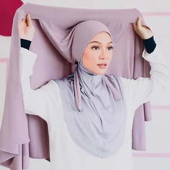 Musulmonų Moterys Hijabs Momentinių Šifono Skara Galvą Skara Islamo Ramadanas Malda Headwraps Tvarstis Reguliuojamas Musulman Femme Šydas