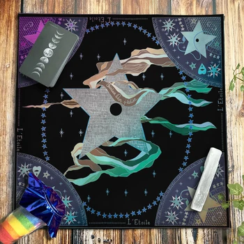 Didelis Pentagram Taro Staltiesė Star Modelis Aksomo Altoriaus Medžiaga Pagonių Astrologija, Raganavimas Kristalų Švytuoklės 