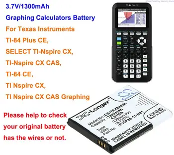 Cameron Kinijos 1300mAh Baterija Texas TI Nspire CX, TI Nspire CX CAS Diagrama, TI-84 CE, TI-84 Plus CE, patikrinkite, ar su laidais ar ne