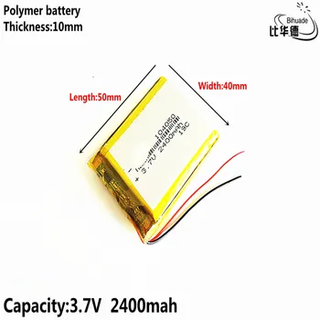 2400mAh Baterija 3.7 V Lipo 104050 Įkrovimo už Dvr GPS MP4 MP5 Tablet PC Nešiojamas Maitinimo Banko Elektroniniai Žaislai Vairavimo Diktofonas