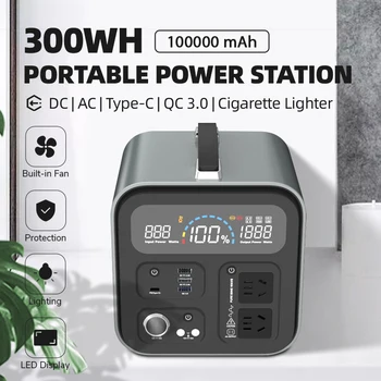 300W Nešiojamų elektrinė 100000mAh Saulės Generatorius Atsarginės Baterijos, Maitinimo CPAP Lauko Kempingas Pagalbos
