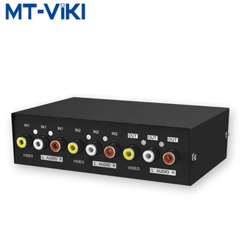 MT-VIKI 2 Uostą AV Rankinis Jungiklis 2 in 1 out RCA switcher garso ir vaizdo Ieškiklis 