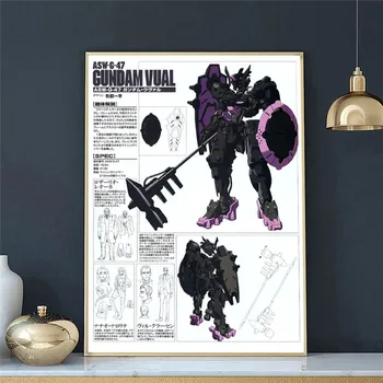 Gundam Robotas Mecha Kosmoso Komentaras Drobės Tapybos Meno Plakatas Spaudinių Kambarį Namo Apdaila Sienos Meno Tapybos