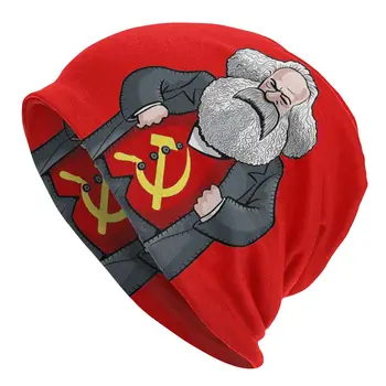 Karlas Marksas variklio Dangčio Skrybėlę Megzti Skrybėlę Hip-Hop Slidinėjimo Skullies Beanies Skrybėlės Sovietų rusijos CCCP Komunistų Šiltas Šilumos Elastinga Bžūp