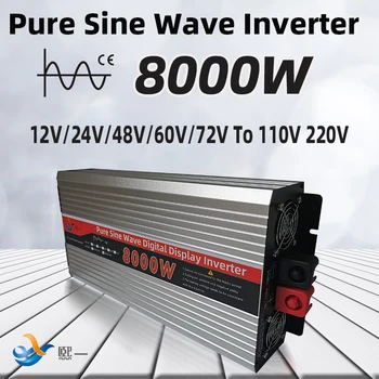 Pure Sine Wave Power Inverter DC 12V 24V 48V 60V 72V AC 110V, 220V Įtampos 8000W Jungtis Lauko Automobilių Keitiklis