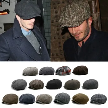 Europos ir Amerikos aštuoniakampis kepurės rudenį ir žiemą šiltas vilnonis plius dydis newsboy kepurės didelis galvos kepurės vyrams ir moterims